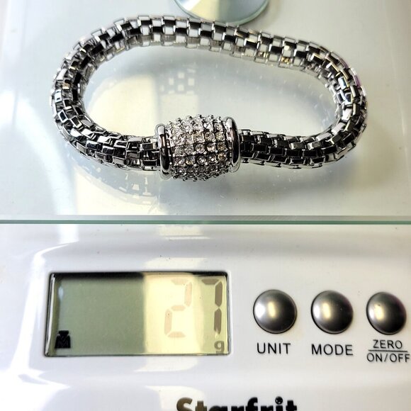 Silver Crystal Magnetic Bracelet - Picture 10 of 11